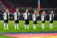 SFV-Einlaufkinder beim Spiel Deutschland gegen Ungarn 2022 in Leipzig.