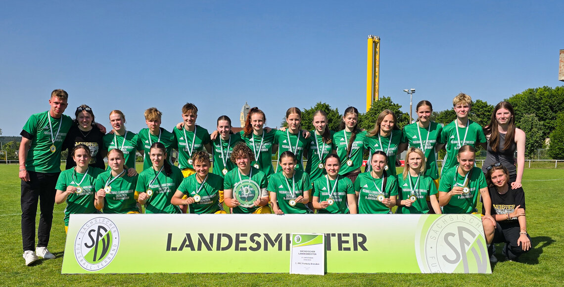 Landesmeisterinnen B-Juniorinnen 2024/2025: 1. FFC Fortuna Dresden © Jacqueline Zeglin
