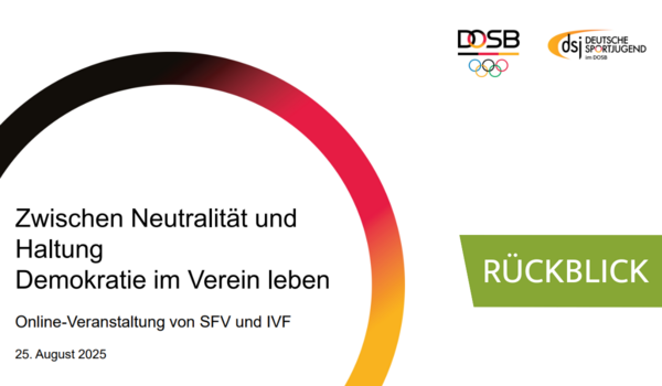 Titel der Veranstaltung gemeinsam mit dem Logo des DOSB und der dsj 