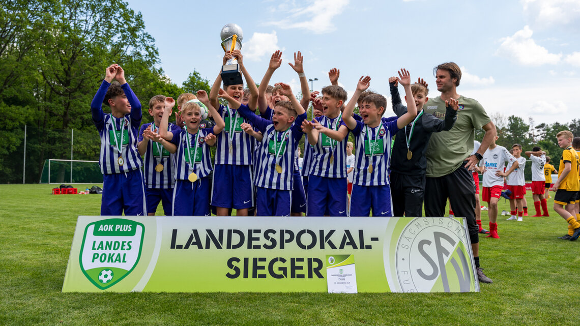 Sieger AOK PLUS Landespokal D-Junioren 2023/2024: FC Erzgebirge Aue © Jens Vöckler