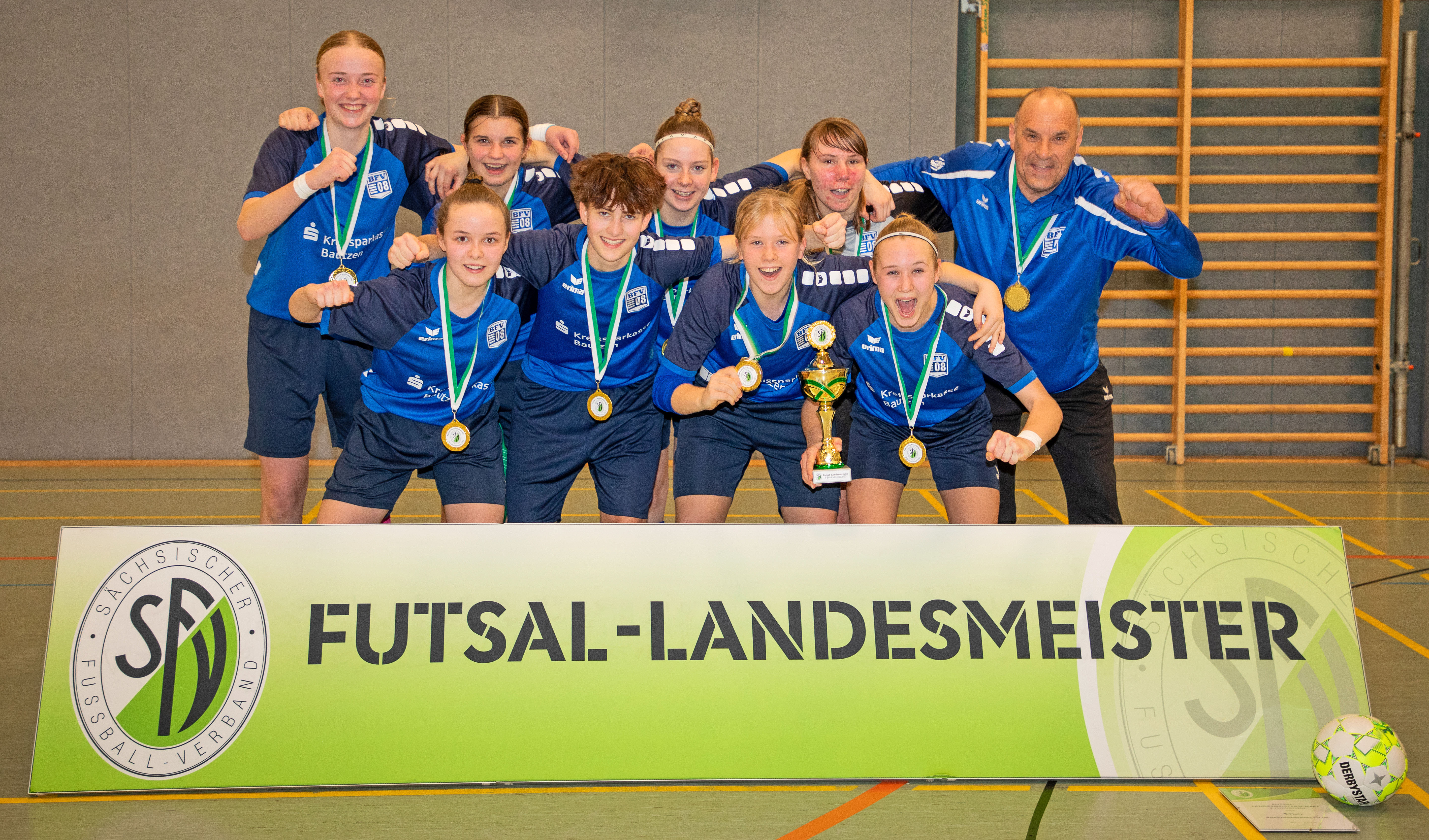 Futsal-Landesmeisterinnen 2024/2025 B-Juniorinnen: Bischofswerdaer FV © Bodo Hering