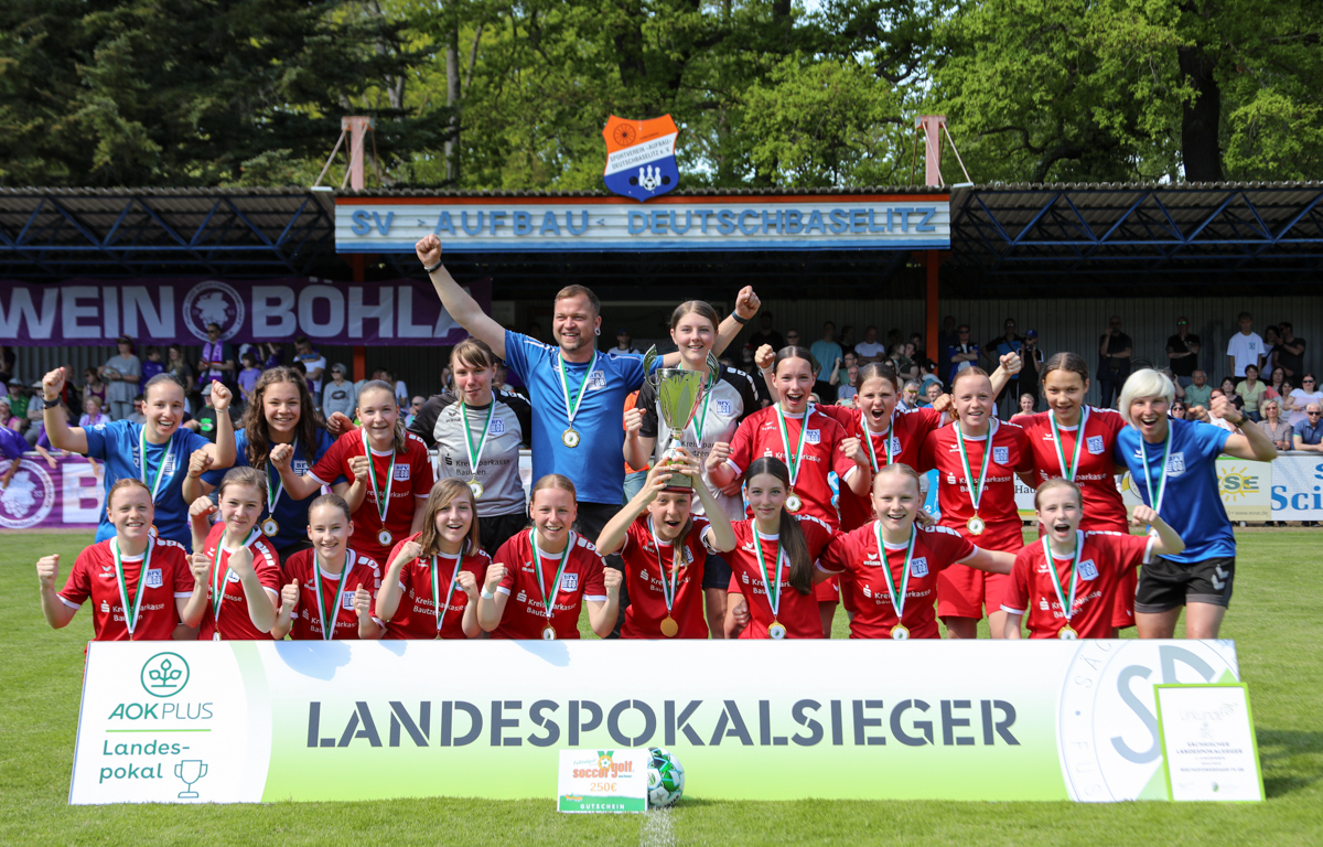 Siegerinnen AOK PLUS Landespokal C-Juniorinnen 2024/2025: Bischofswerdaer FV 08 © SFV