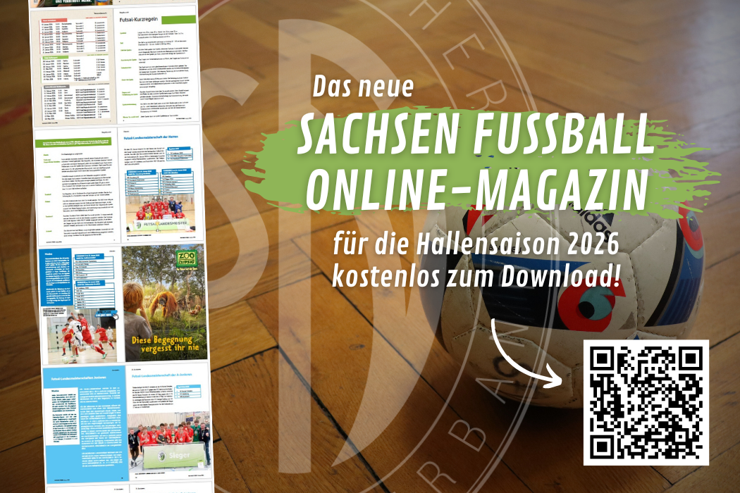 Titelbild zum Hallenmagazin 2026 mit QR-Code.